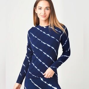 Tory Sport Tie-Dye Seamless Long Sleeve Top
